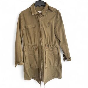 Khaki green military jacket/coat with pockets